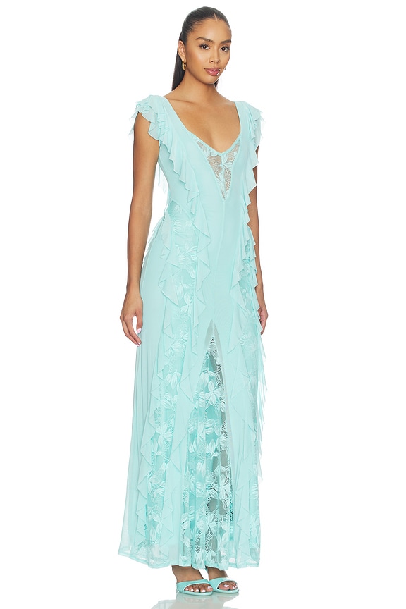 view 2 of 4 Trista Dress in Soft Turquoise