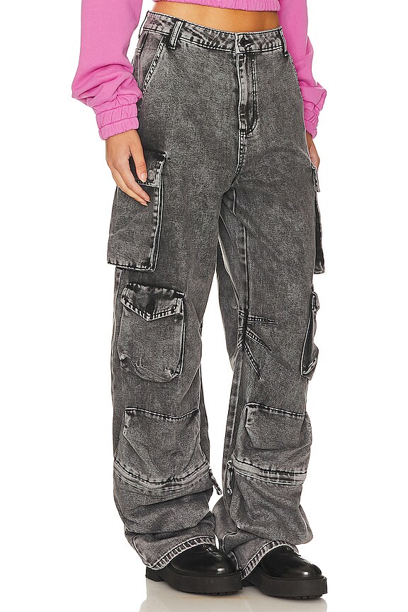 view 2 of 4 PANTALÓN CARGO PARKER in Black Acid Wash