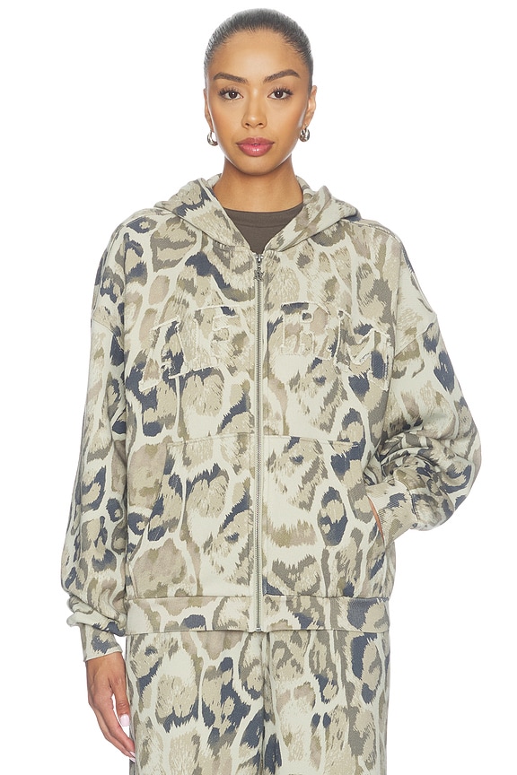 view 2 of 6 Cameron French Terry Hoodie in Twill Leopard