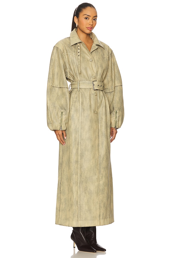 view 2 of 3 The Carrington Maxi Trench Coat in Custard Cream