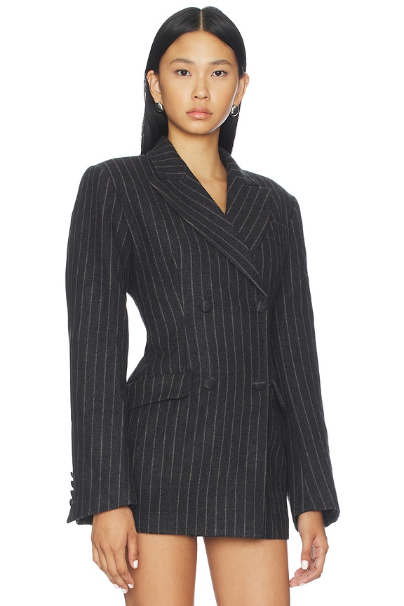 view 2 of 5 VESTE JEMIMA in Dark Grey Stripe