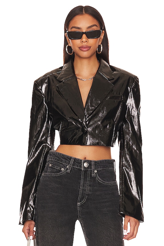 view 1 of 4 Petra Cropped Blazer in Noir