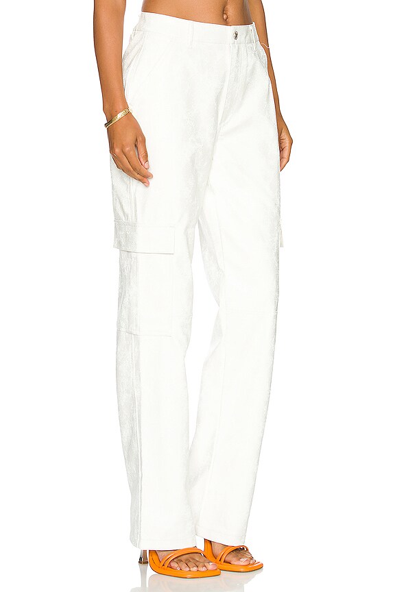 view 2 of 4 ШТАНЫ ИЗ ИСКУССТВЕННОЙ КОЖИ NOE in Blanc Python