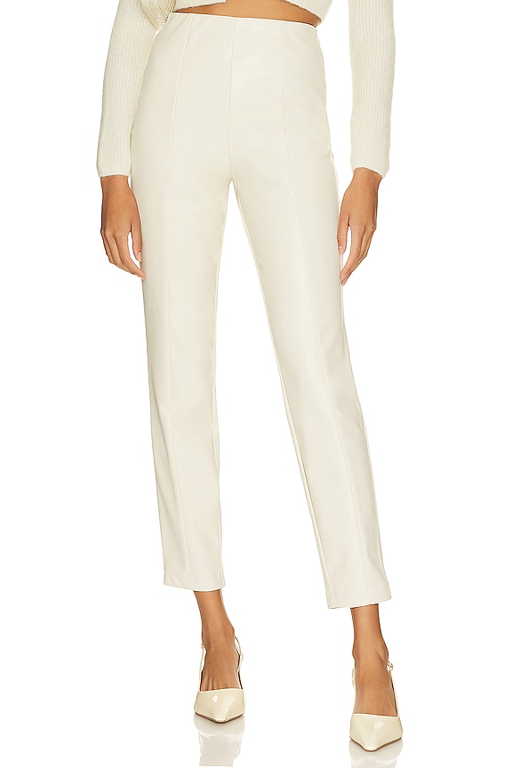 AFRM Simone Faux Leather Pants in Ivory | REVOLVE