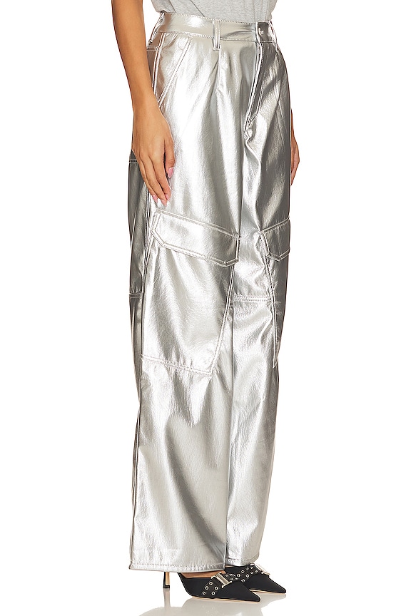 view 2 of 4 Faux Leather Wynn Cargo Pants in Silver Metallic