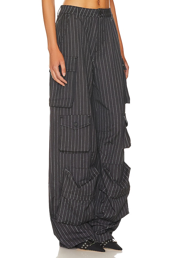view 2 of 5 PARKER 카고팬츠 in Charcoal White Pinstripe