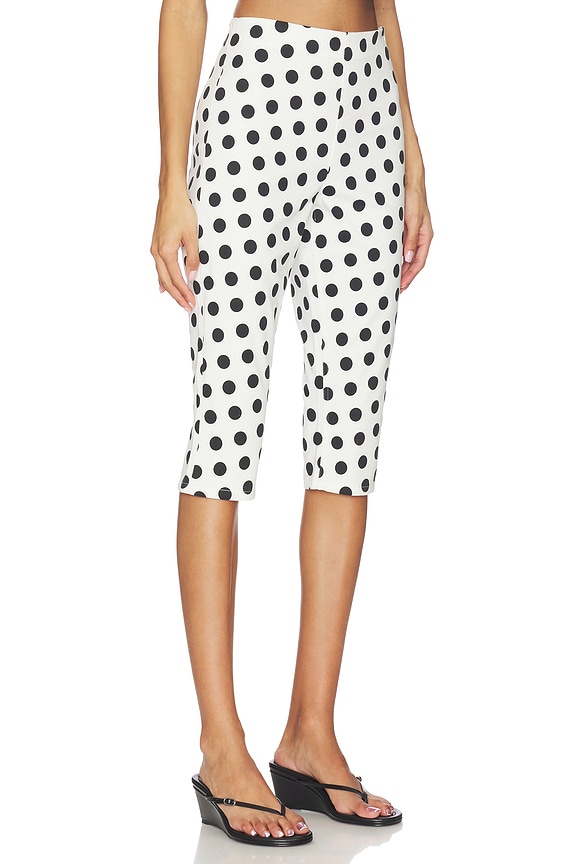 view 2 of 6 Ronnie Capri in White Coin Dot