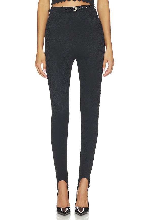 view 1 of 6 Carey Silken Lace Pant in Noir