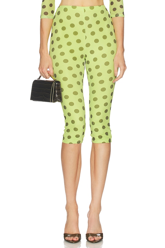 view 1 of 6 Gianna Capri Pant in Wild Lime Dot