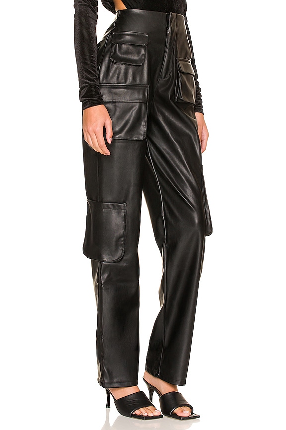 view 2 of 4 PANTALON CUIR VÉGÉTALIEN SIGMUND in Black