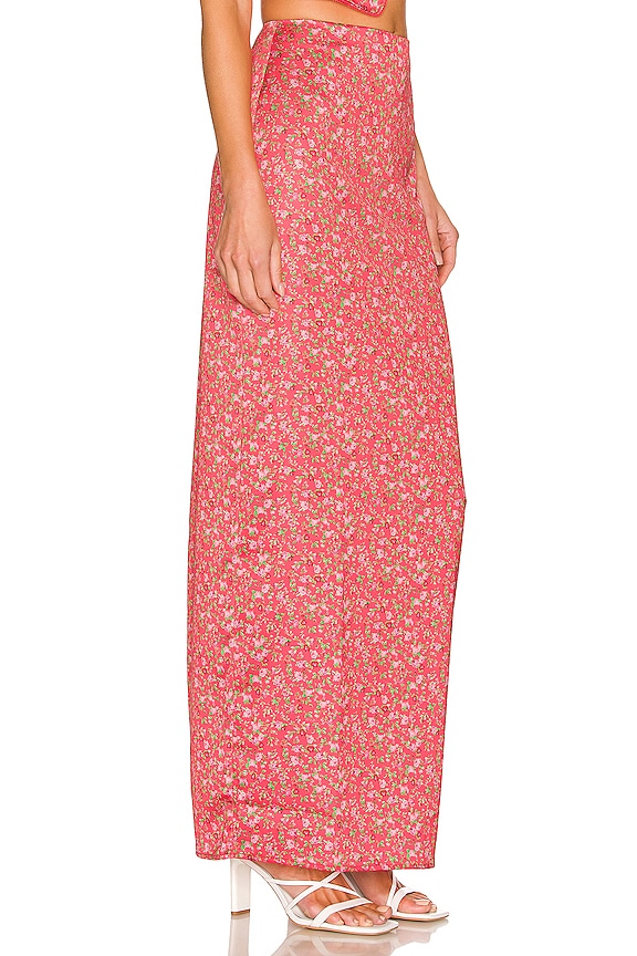 view 2 of 4 JUPE LONGUE RENNIA in Red Ditsy