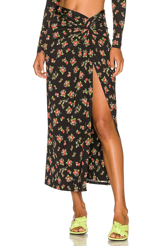 AFRM Emilia Skirt in Noir Rose Garden | REVOLVE