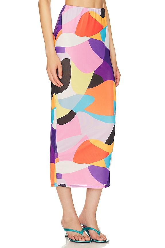 view 2 of 4 FALDA MIDI ABIGAIL in Abstract Color Block