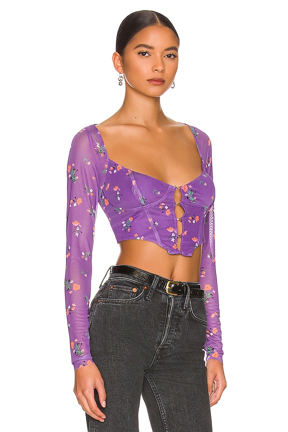 view 2 of 4 Grecian Top in Violet Bouquet