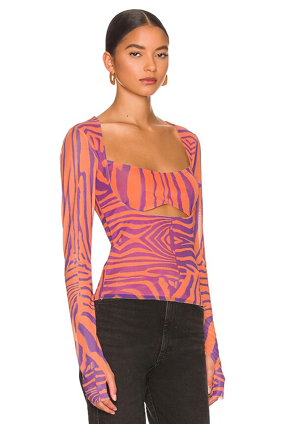 view 2 of 4 Noreen Top in Orange Zebra