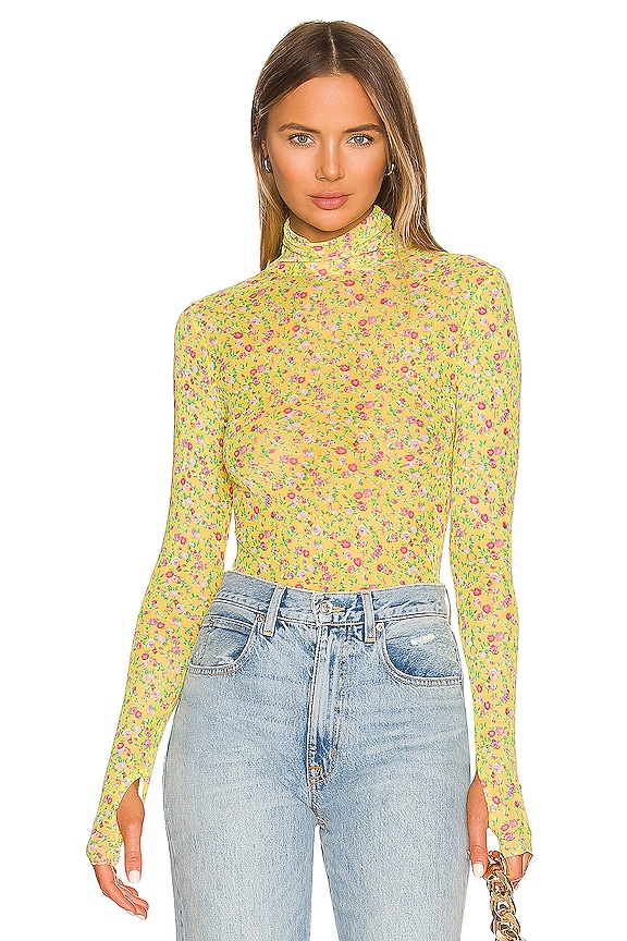 AFRM Zadie Top in Yellow Ditsy | REVOLVE