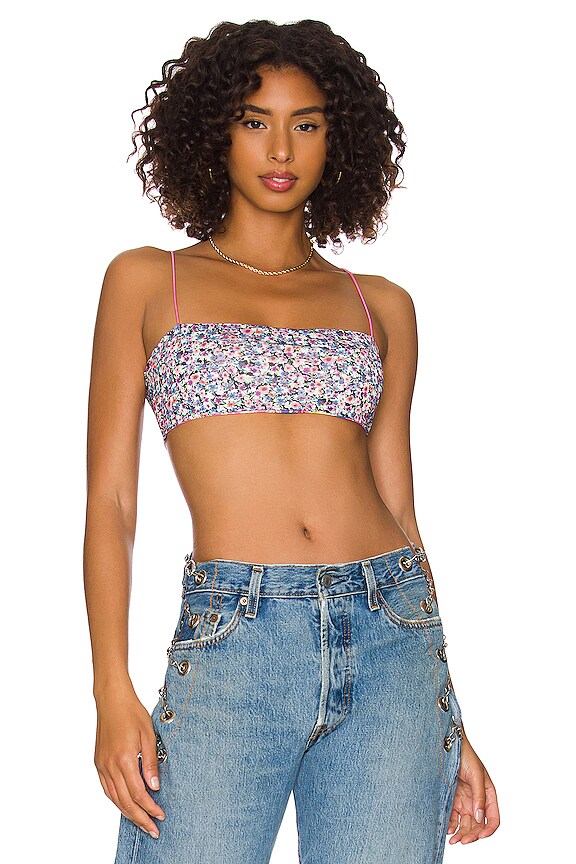 view 2 of 5 Penny Reversible Crop Top in Pink Paisley
