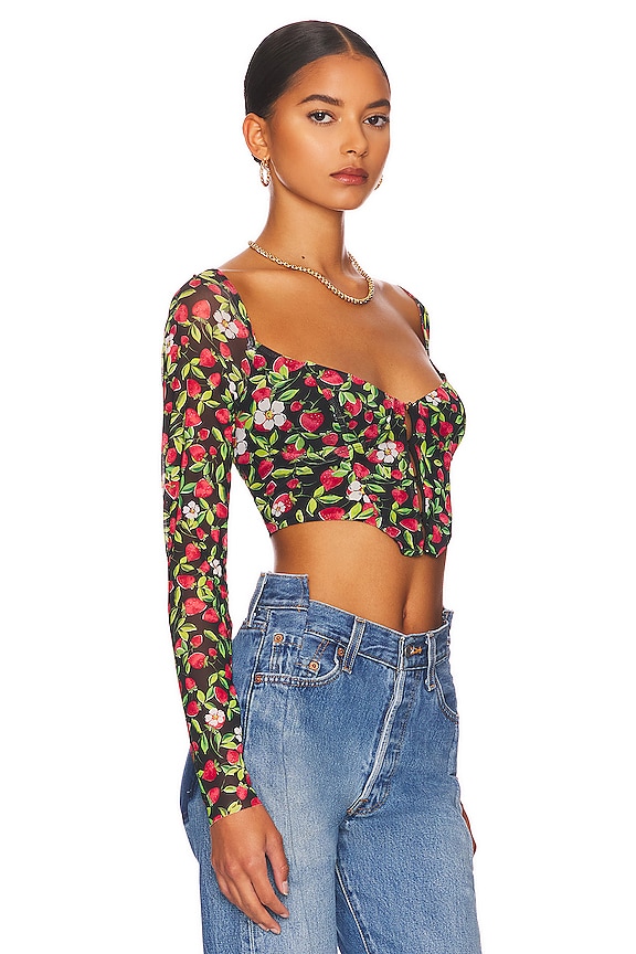 view 2 of 4 コルセットクロップトップ in Noir Strawberry