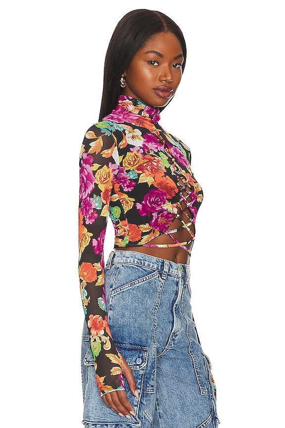 view 2 of 4 Lela Top in Noir Rose Bouquet