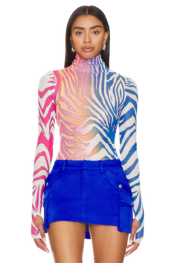 view 1 of 4 Zadie Turtleneck Top in Spring Multi Zebra