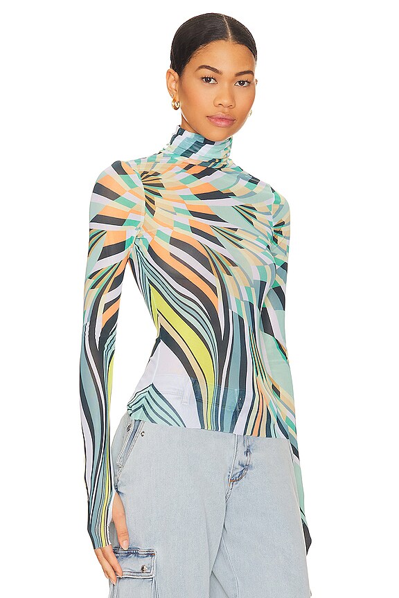 view 2 of 4 TOP MANGA LARGA ZADIE in Abstract Geo Swirl