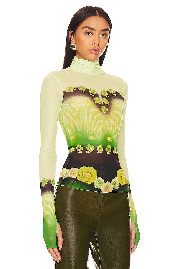 view 2 of 4 ZADIE 탑 in Lime Floral Placement