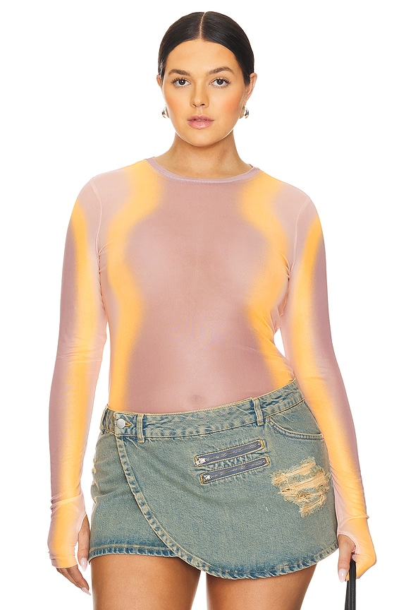 view 2 of 8 Kaylee Top in Orange Linear