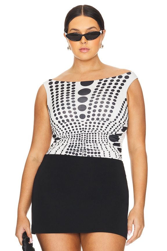 view 2 of 10 Porscha Bodysuit in Illusion Dot