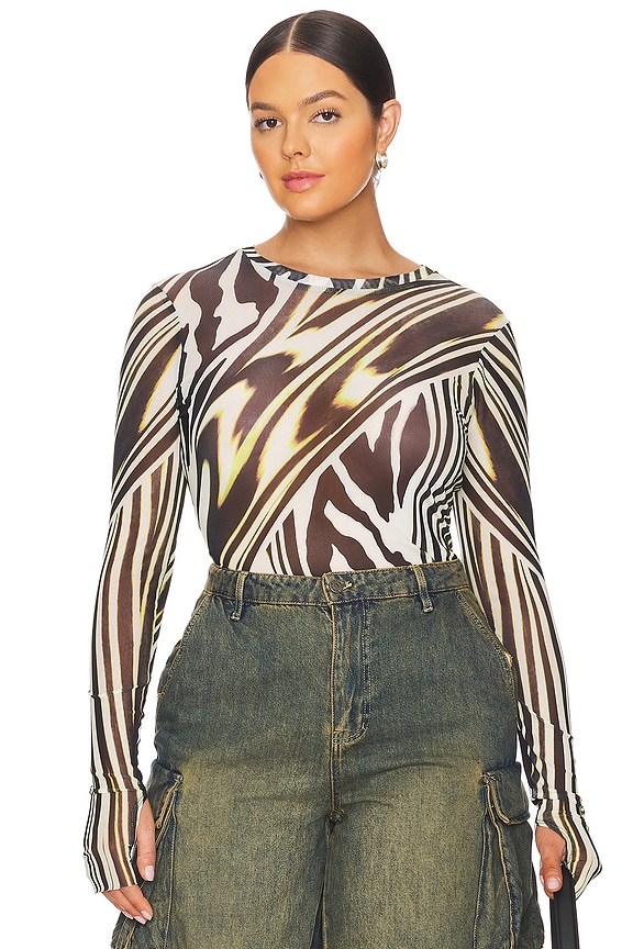 view 2 of 8 Kaylee Top in Zebra Lime