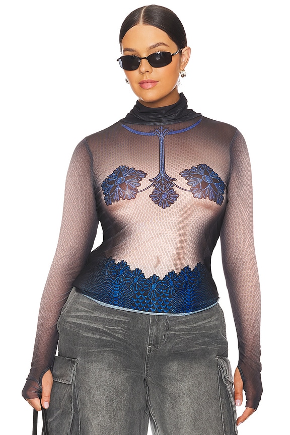 view 2 of 9 Zadie Top in Ornate Navy