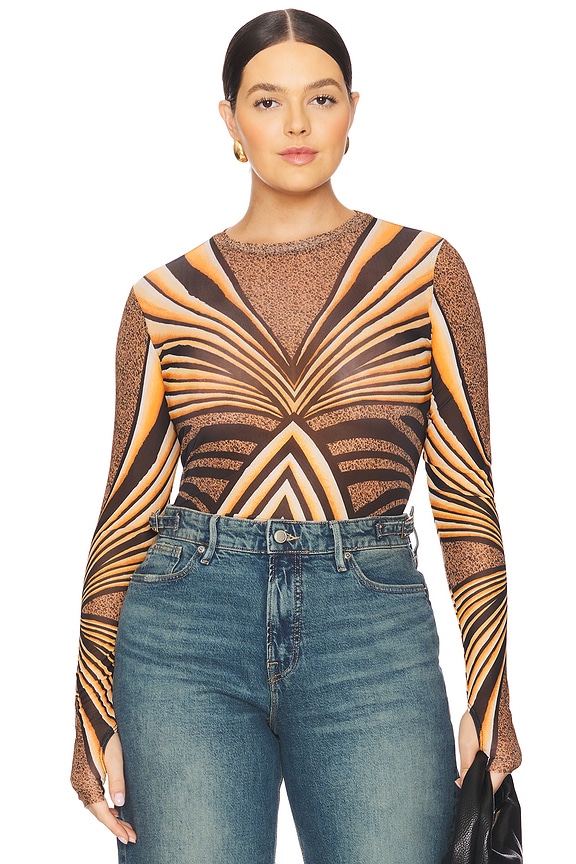 view 2 of 10 TOP MANGA LARGA in Caramel Animal