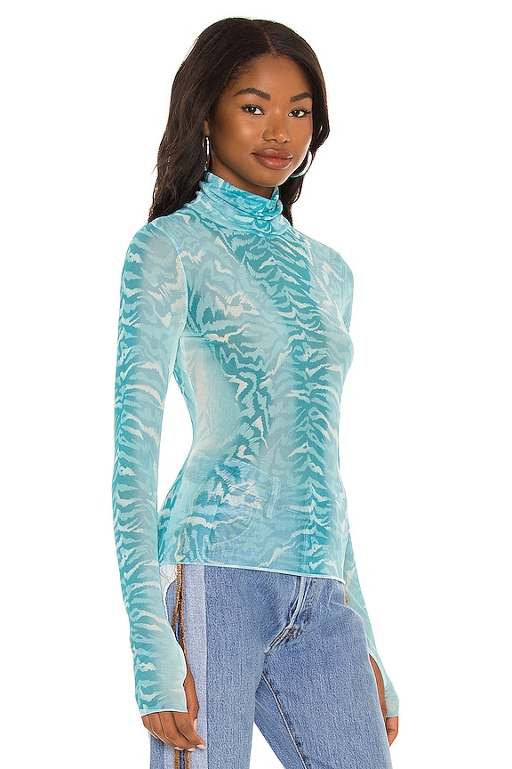 view 2 of 4 Zadie Top in Aqua Ombre Animal