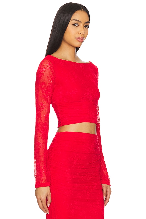 view 2 of 9 Noam Lace Top in Risky Red