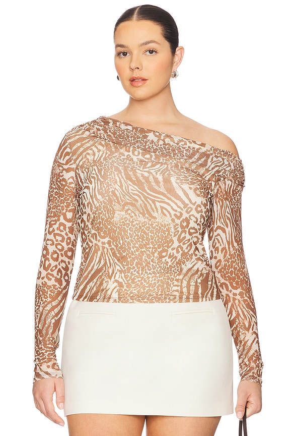 view 2 of 11 Barry Top in Taupe Animal