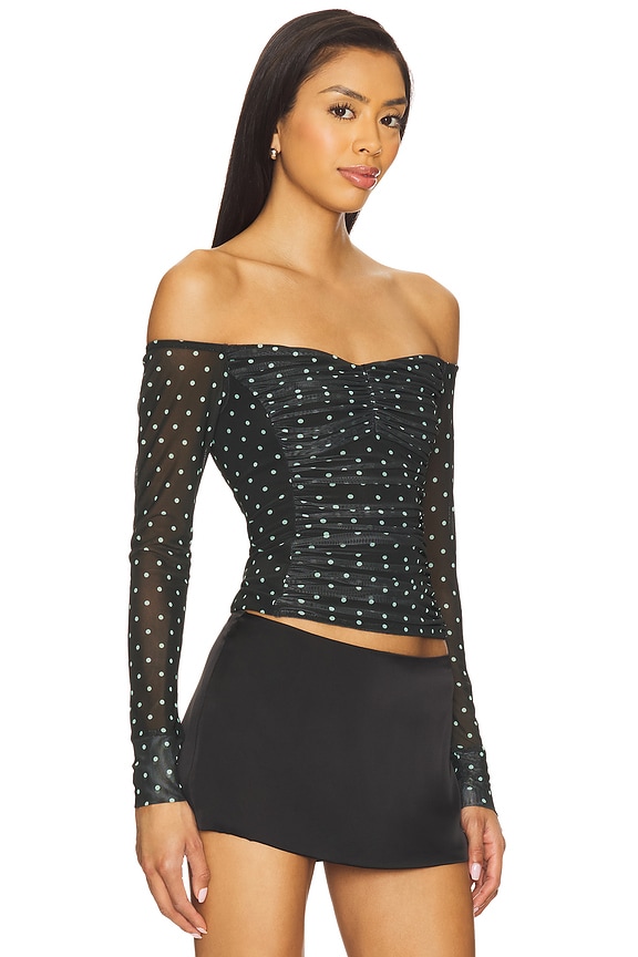 view 2 of 4 Odilla Top in Aqua Dot