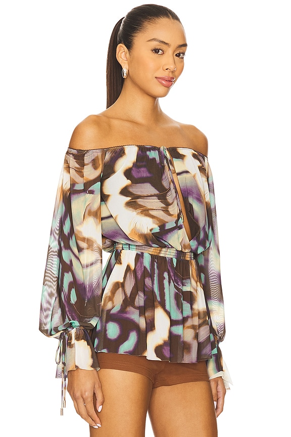 view 2 of 4 Gordon Blouse in Feather Swirl