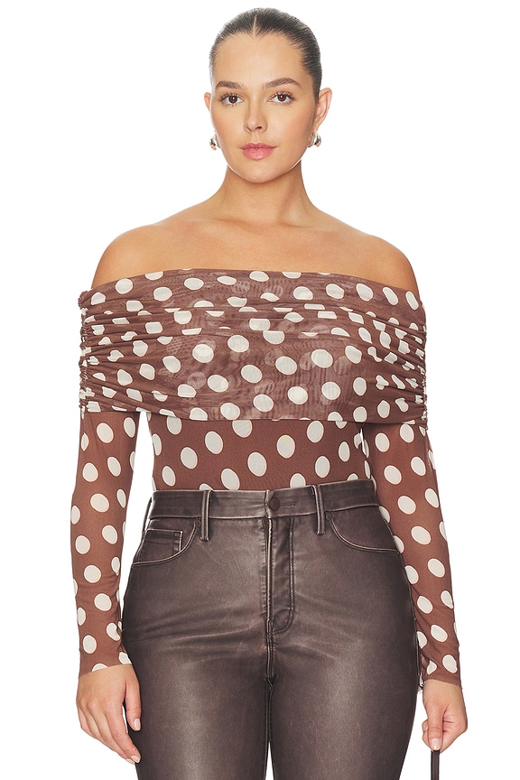 view 2 of 10 MAXINE 바디수트 in Chocolate Halo Dot