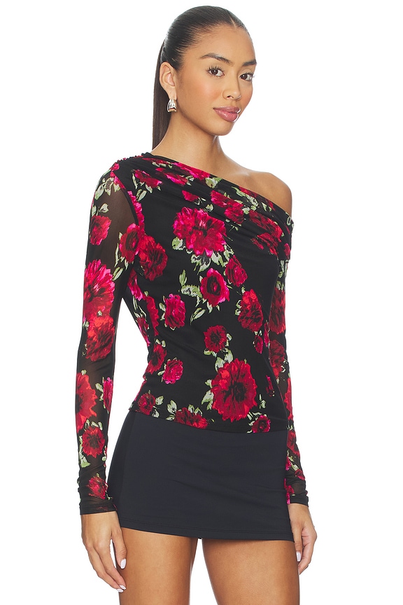 view 2 of 4 Barry Long Sleeve Top in Painted Roses