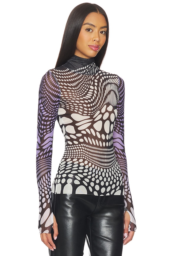 view 2 of 4 Zadie Top in Violet Swirl Dots