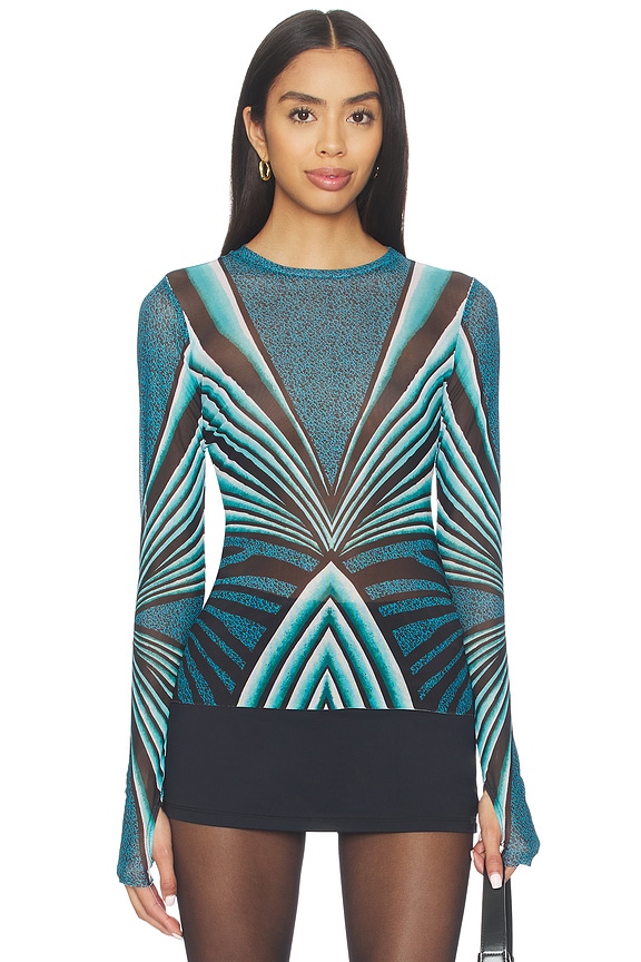 view 2 of 6 Kaylee Top in Aqua Animal