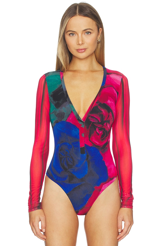 view 2 of 5 Harris Bodysuit in Multi Blur Rose