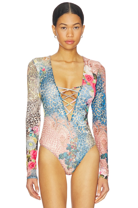 view 2 of 5 Eaton Bodysuit in Iris Patchwork