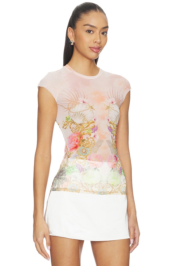 view 2 of 5 Nina Dew Drop Top in Shell Scene