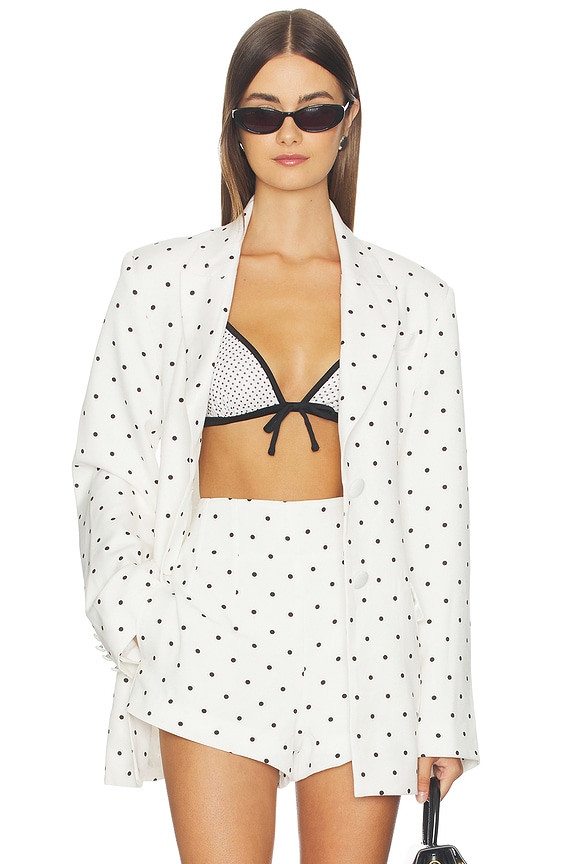 view 2 of 5 Jade Top in Blanc Pin Dot in White Mini Dot
