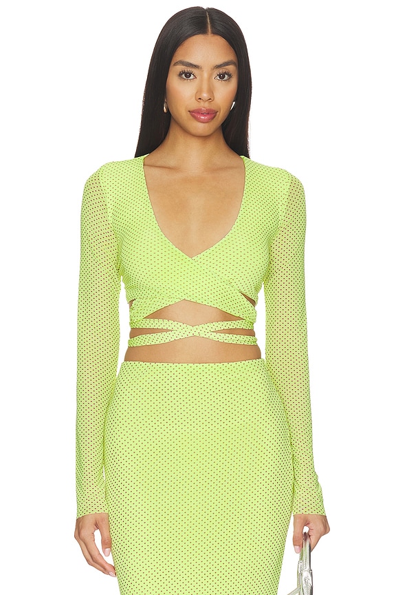 view 1 of 5 Halsey Top in Citrus Pin Dot
