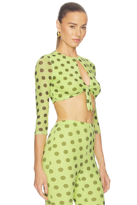 view 2 of 4 Nisha Top in Wild Lime Dot