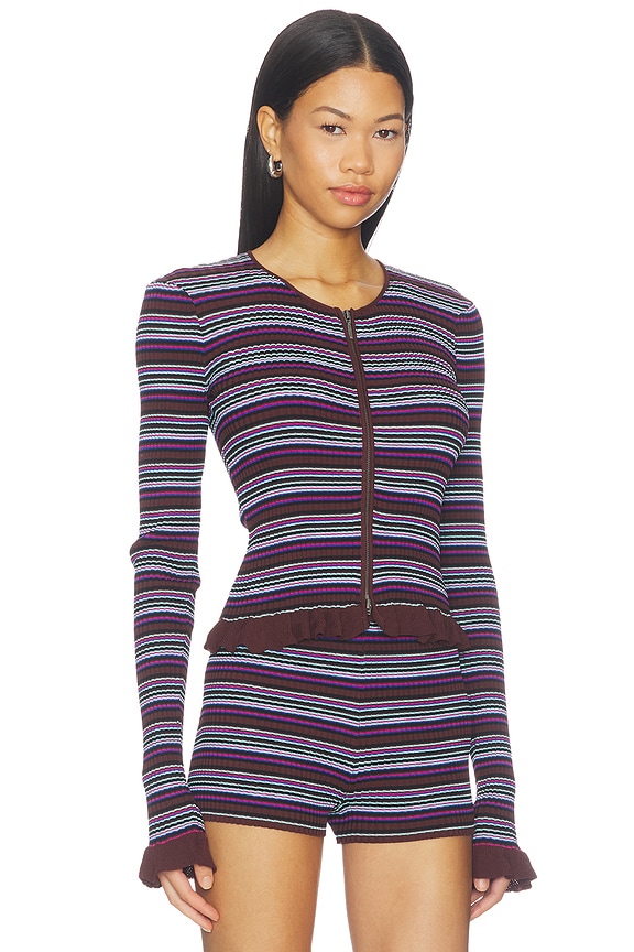 view 2 of 4 Addy Top in Chocolate Stripe