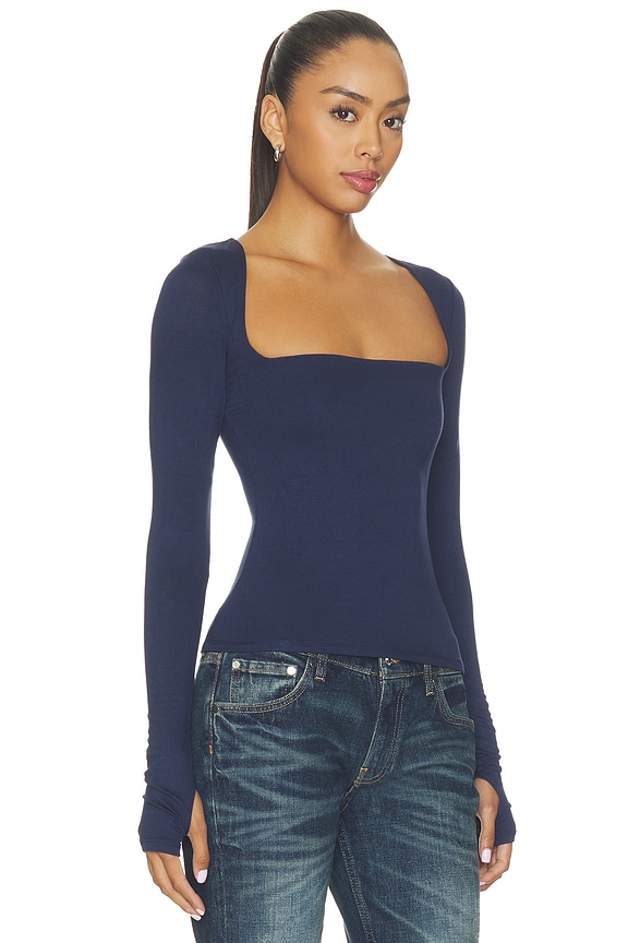 view 2 of 4 Ines Knit Crepe Top in Black Iris