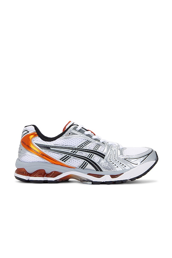 view 1 of 6 Gel-kayano 14 Sneaker in White & Piquant Orange