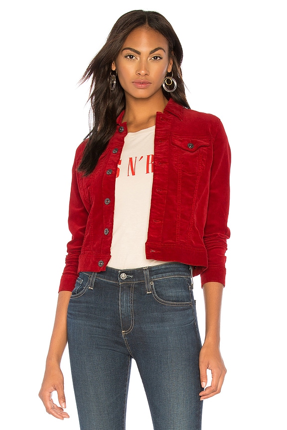 view 1 of 4 Robyn Velvet Jacket in Red Amaryllis